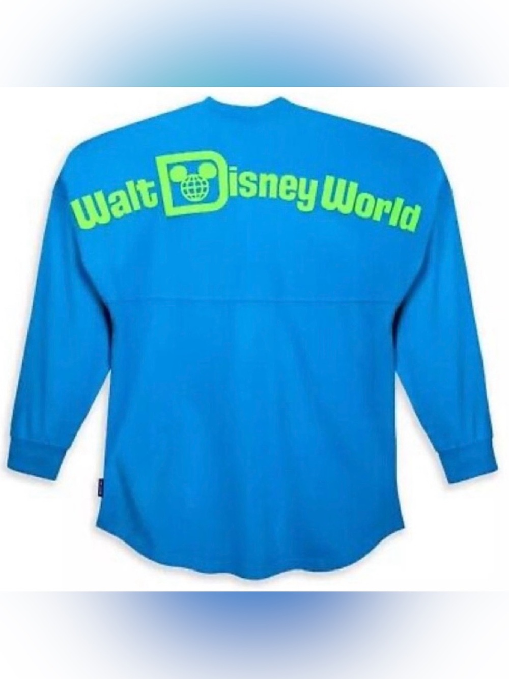 Disney Parks Walt Disney World Neon Blue Spirit Jersey, Adult Size Large, EUC.